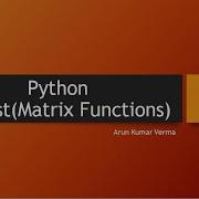 41 Python Matrix Using Functions