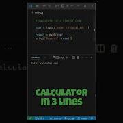Build A Calculator In ONE Line Of Python Coding Programminglanguage Python Pythoncoding