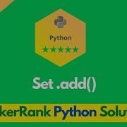 HackerRank Set Add Problem Solution In Python Python Problems Solutions Programmingoneonone