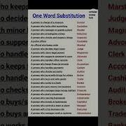 One Word Substitution Shorts Youtubeshorts Englishvocabulary Learnenglish