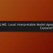 LIME локальные интерпретируемые объяснения не зависящие от модели