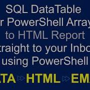 SQL Or PowerShell Data To HTML Report To Email Using PowerShell