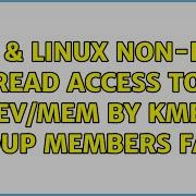Unix Linux Non Root Read Access To Dev Mem By Kmem Group Members Fails