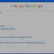 HTML Hidden Input Example
