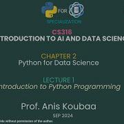 CS316 Lecture 05 Introduction To Python Programming I