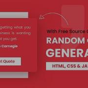 Random Quote Generator Javascript API Project