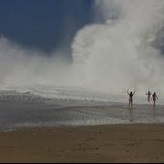 Giant Wave Crash Lumaha I Beach In Kauai Hawaii