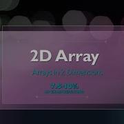 APCSA Unit 8 An Intro To 2D Arrays