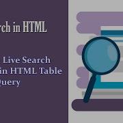 Perform Live Search And Filter In HTML Table Using JQuery