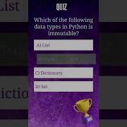 List Tuple Dictionary Set Python Shorts Coding Quiz Pythonforbeginners Btech Programming Pythonquiz