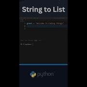 How To Convert A String Into List Of Words Shorts