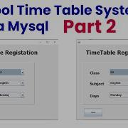 School Time Table System Java Mysql Part 2