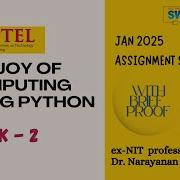 JOY OF COMPUTING USING PYTHON Week 2 Solution Answers 2025 January Nptel Swayam Iit