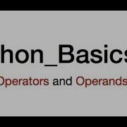 Operators And Operands In Python Python Basics 2