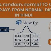 NumPy Lec 30 Using Np Random Normal To Create Numpy Arrays From Normal Distribution