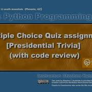 Python 08I Multiple Choice Quiz Project And Code Review