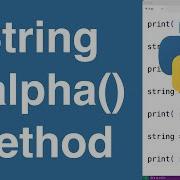 String Isalpha Method Python Tutorial