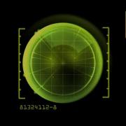 4K Green Radar Scanner On Map Luminous Circle On Black Background