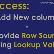 Access Add New Column And Provide Row Source