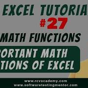 Excel Tutorial 27 Excel Math Functions Important Math Functions Of Excel