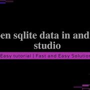 How To Open Database Records In Sqlite Database On Android Studio Open Sqlite Db Android Studio