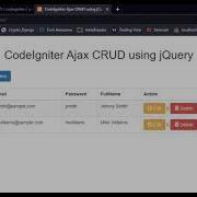 Creating CRUD Web App Using CodeIgniter JQuery And Ajax Tutorial
