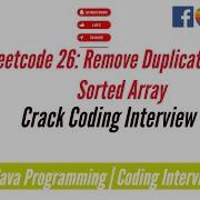 Remove Duplicates From Sorted Array Leetcode 26 In Java Crack FAANG Crack Coding Interview