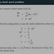 Optimization Using Calculus