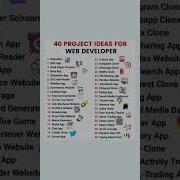 40 Projects Ideas For Web Developer Webdeveloper Projects Projectideas