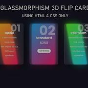 Glassmorphism 3D Flip Card Hover Effect Using HTML CSS Glassmorphism Effects