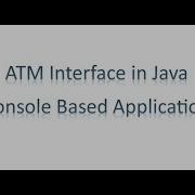 ATM Interface In Java