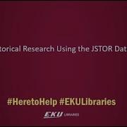 Historical Research Using The JSTOR Database