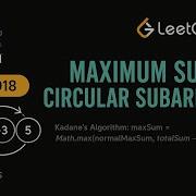 LeetCode 918 Maximum Sum Circular Subarray Java Solution Kadane S Algorithm