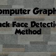 Computer Graphics Back Face Detection Method