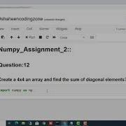 Create A 4x4 An Array And Find The Sum Of Diagonal Elements Shaheencodingzone