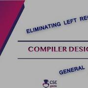 Eliminating Left Recursion Syntax Analyzer Lec 30 Compiler Design