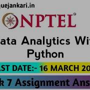 Data Analytics With Python Nptel Assignment 7 Quiz Answers 2022 Unique Jankari