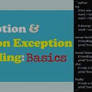 Exception Python Exception Handling Basics GE3151 Problem Solving And Python Programming
