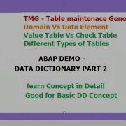 Data Dictionary Part 2 TMG Value Table Vs Check Table Domain Vs Data Element DB ABI