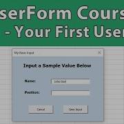 Excel UserForm Course 1 Your First UserForm