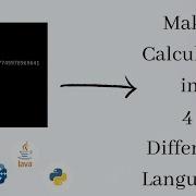Make Calculator In 4 Different Programming Languages C Cpp Java Python