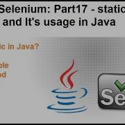 Java For Selenium Part17 What Is Static Keyword In Java