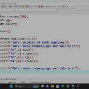 Programming C Example Of Structure Named Employee