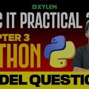SSLC IT Practical 2026 Chapter 3 Python Model Questions Xylem SSLC