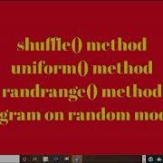 Random Module Of Python Random Randint Choice Randrange Shuffle Functions With Practical