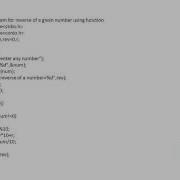 Reverse Of A Number In C Language