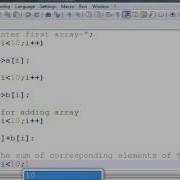 C Program To Add The Corresponding Elements Of Two Arrays