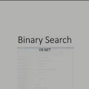 VB117 2 VB NET Binary Search