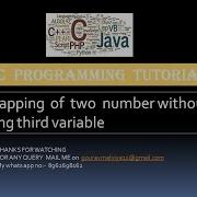 Swapping Of Two Numbers Without Using Third Variable