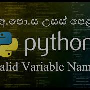 03 Valid Variable Names වල ග ව චල ය න ම Python Sinhala